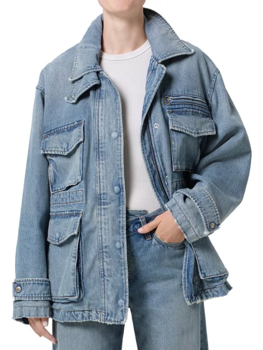 Agolde NWT Aubrey Denim Jacket in Conclusion Indigo Size L